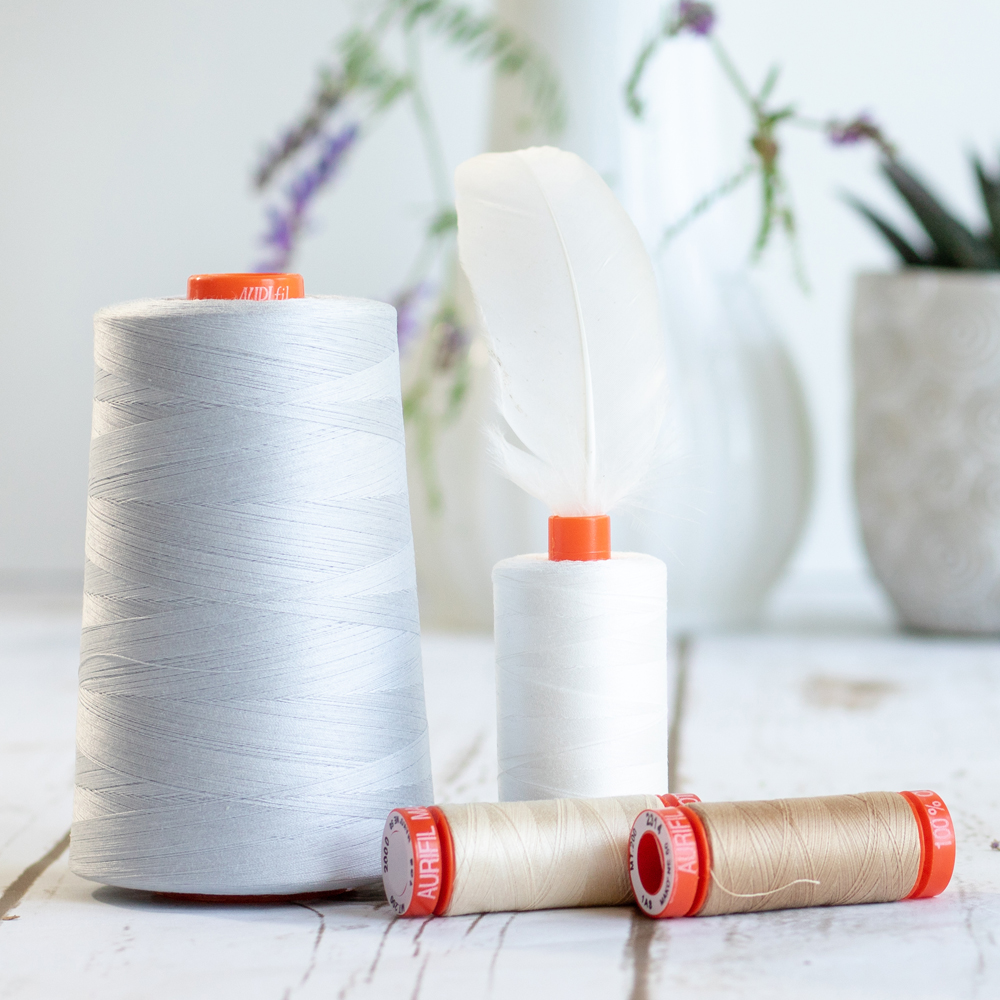 50wt Aurifil Thread - White #2024 - 6452 Yard Cone — The Mountain Thread  Company (TM)