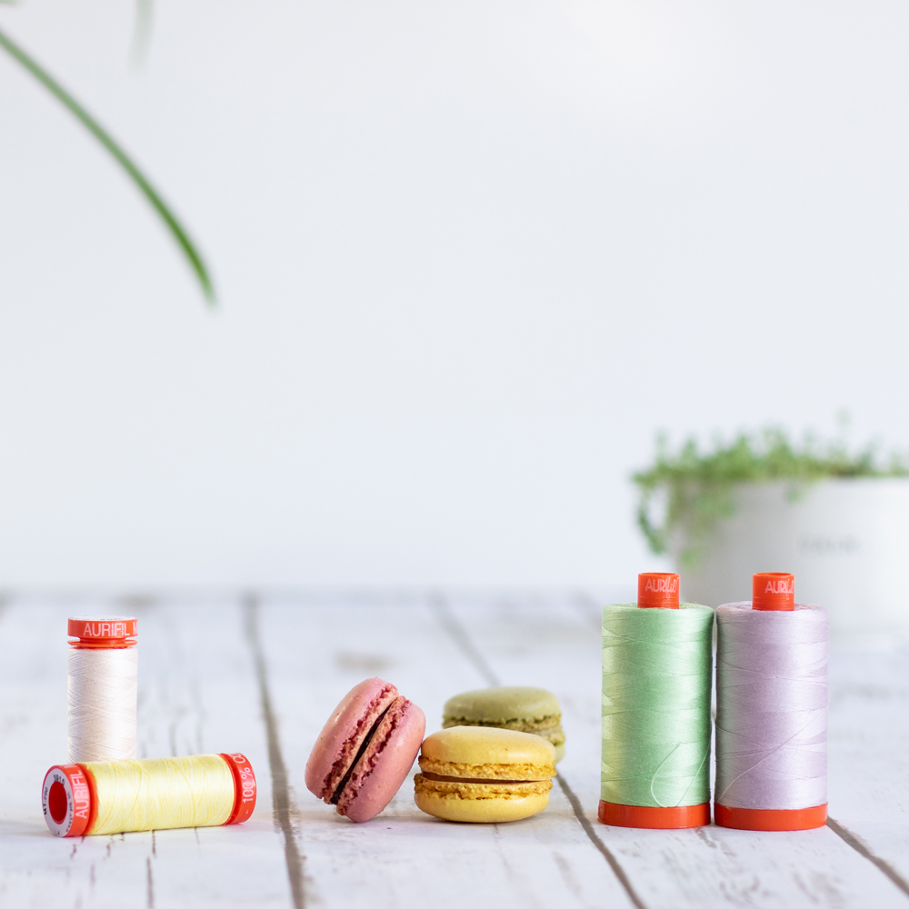 Aurifil Thread, 50wt, 100% Cotton Mako, Large Spool 1422 yds.<br /> Color  2600: Dove - Picking Daisies